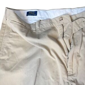 Polo Ralph Lauren Chino Shorts Mens 44 Tan Excellent Cotton Twill Flat Front